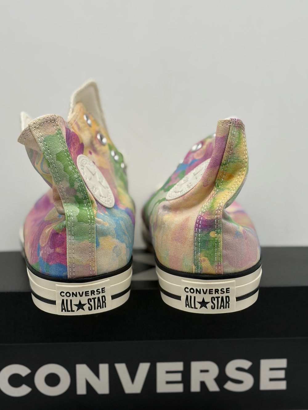 Converse High Top Sneakers - Pastel Multicolor Tie-Dye Man’s 10 - Picture 7 of 11